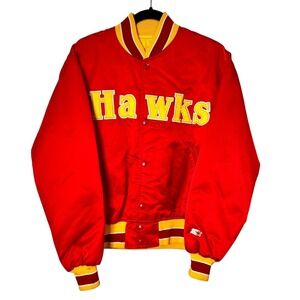 Starter Jacket Mens M NBA Atlanta Hawks Red Satin Swingster Nylon Vintage 90s